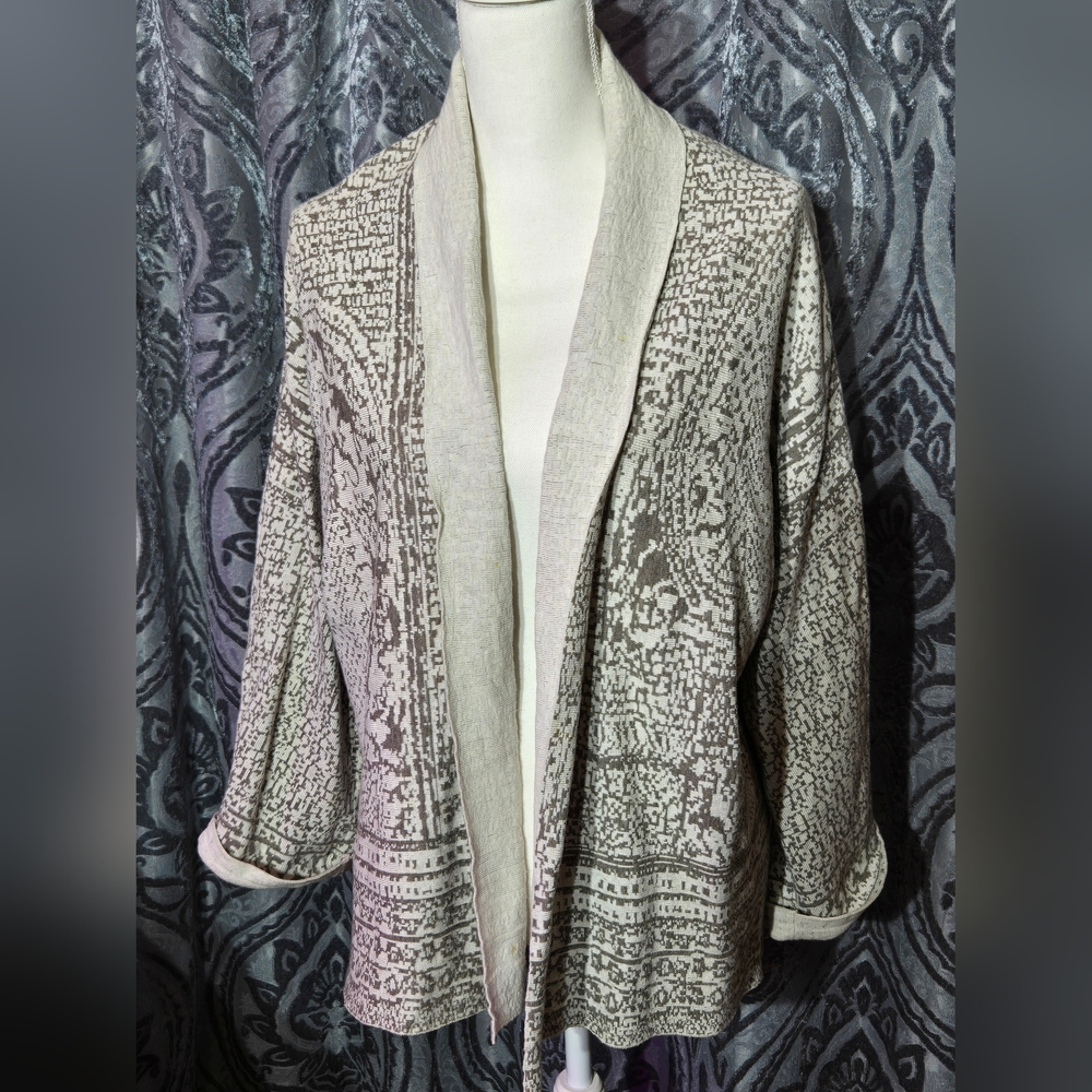 Patterned Open Front Cardigan